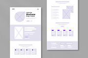 Modern Landing Page Wireframe, a Wireframe Template by MightyDesign (Thumbnail 1 of 9)