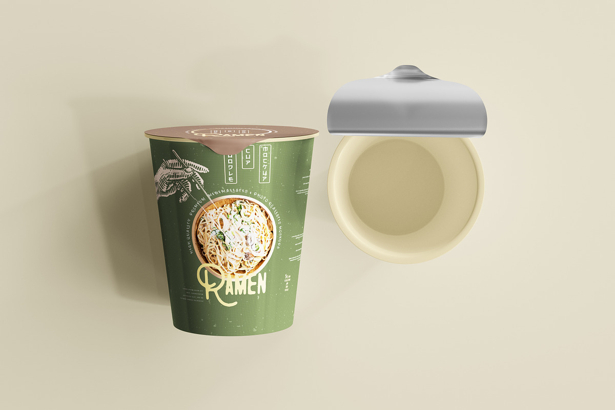 Noodle Cup Mock-ups, a Cups & Container Mockup by pmvch (Photo 14 of 20)