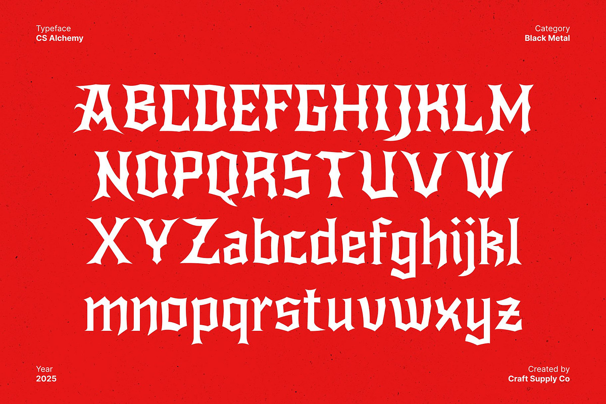 CS Alchemy – Black Metal Font, a Blackletter Font by Craft Supply Co. (Photo 7 of 8)