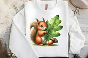 Watercolor Autumn Squirrel Clipart, an Illustration by DreamCafeArt (Thumbnail 5 of 9)