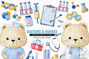 Nurse and Doctor Bear Medical, a Healthcare Illustration by TitaLivingArt