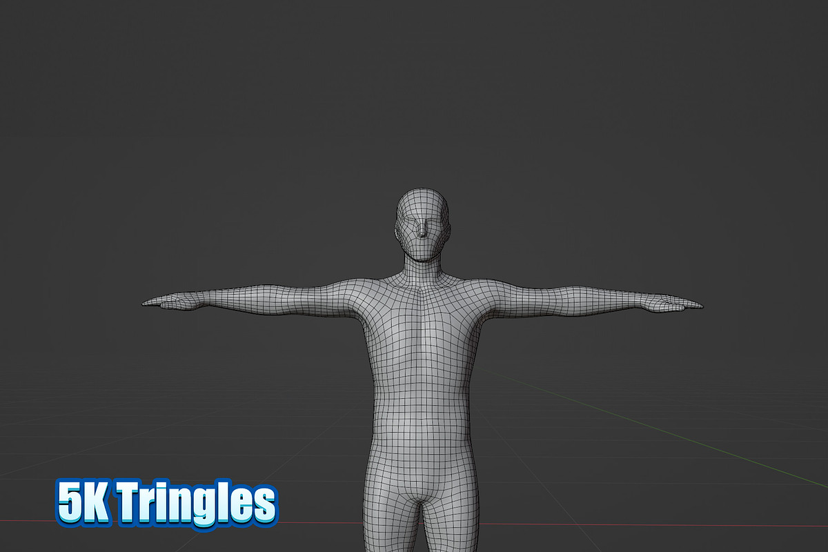 Male Human Base Mesh – Rigged, a Characters & Person 3D Model by Casa Mandarina (Photo 7 of 8)
