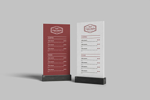 Clean Table Tent Menu Mockup