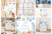 Ocean Baby Shower Activity Set, a Templates & Theme by VeliusCreativeStudio (Thumbnail 1 of 6)
