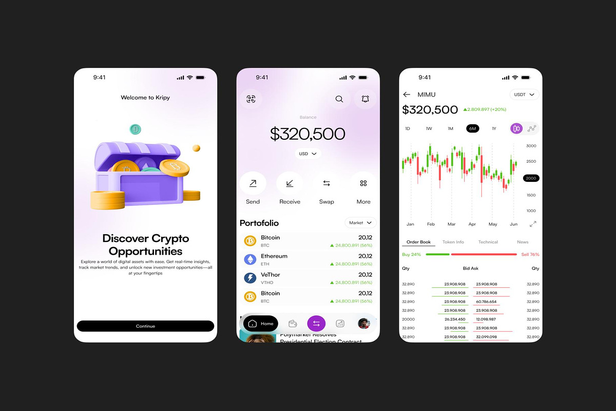 Walcy - Crypto Wallet Mobile UI KIT, an UI Kit Template by Creative Perspective (Photo 6 of 7)