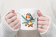 Whimsical Christmas Birds Clipart, an Illustration by designcity5 (Thumbnail 4 of 5)
