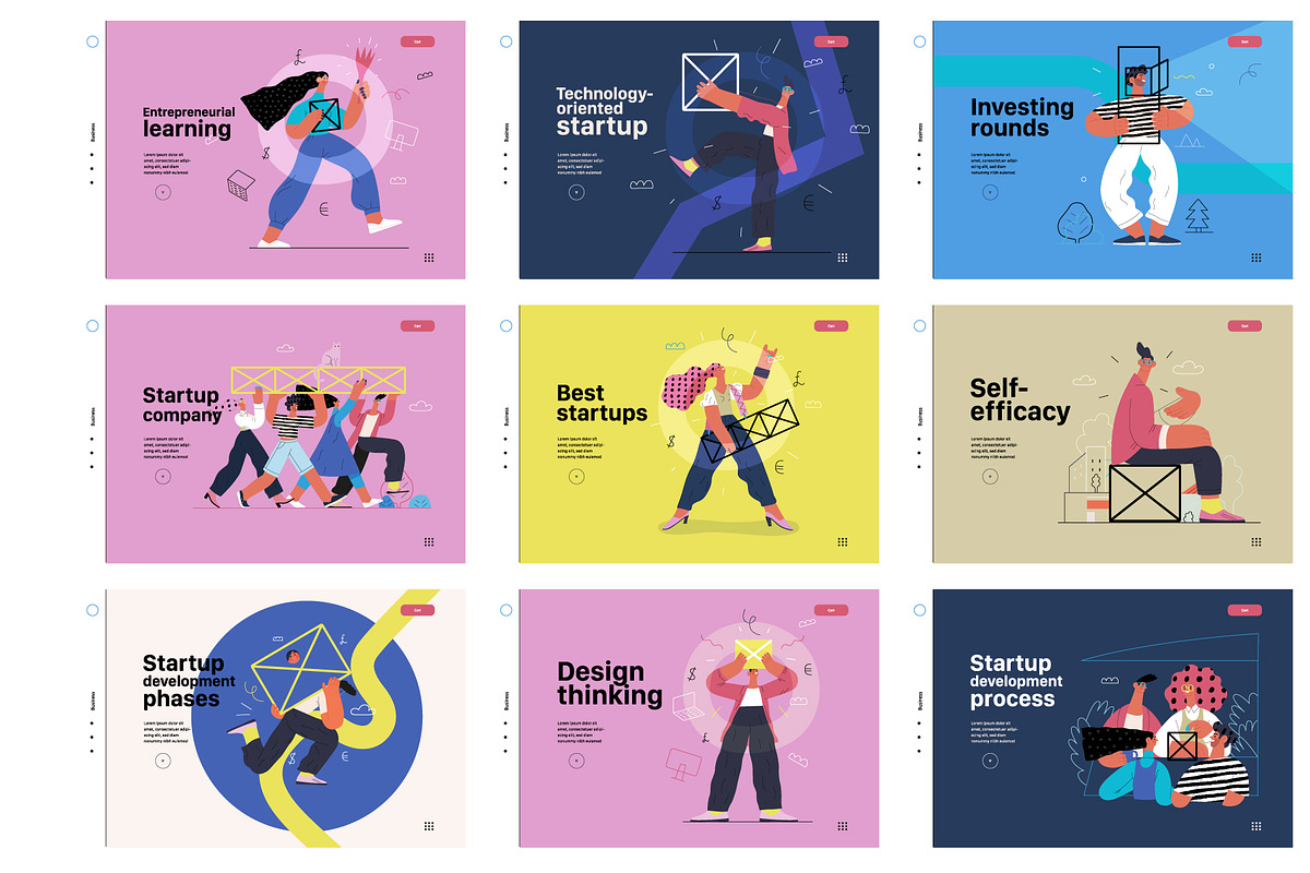 Startups flat vector illustrations, a Templates & Theme by Grivina's shop (Photo 36 of 45)
