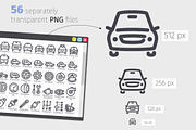 Car Line Icons Set, an Outline Icon by Voysla's Shop (Thumbnail 3 of 4)