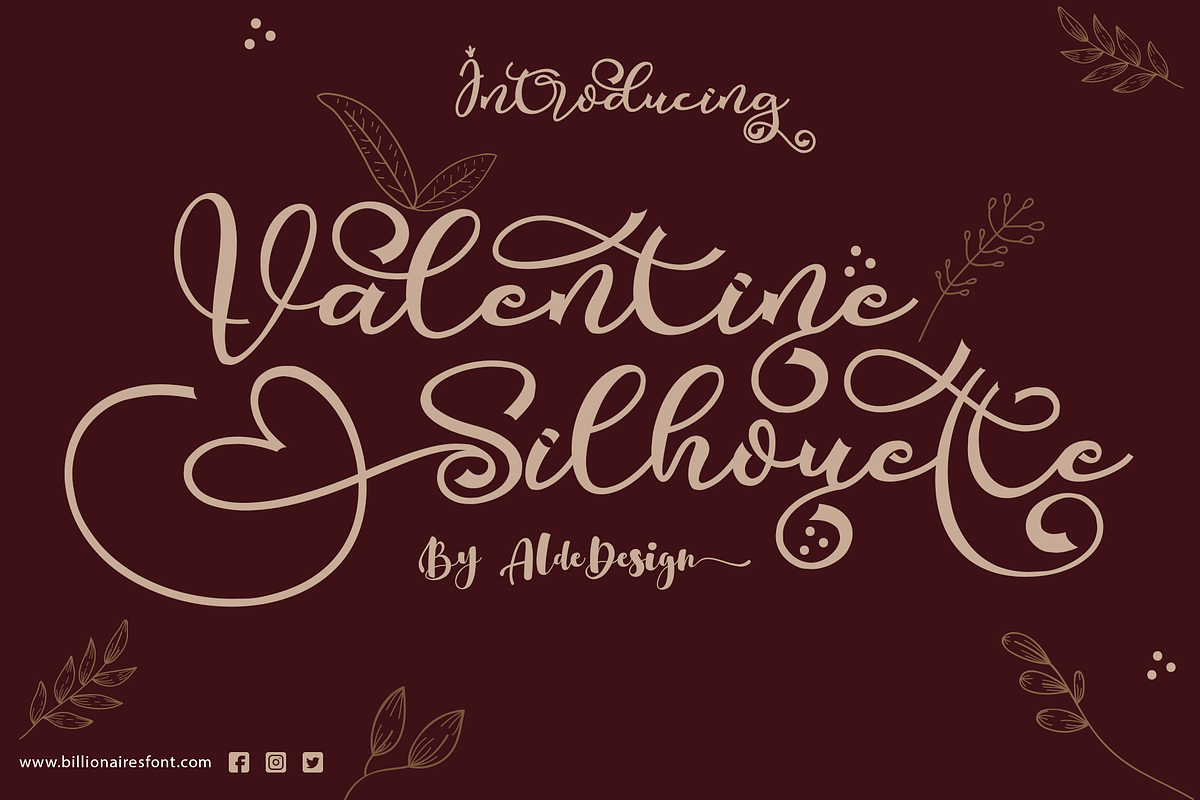 Valentine Silhouette, a Script Font by Aldedesign (Photo 1 of 11)