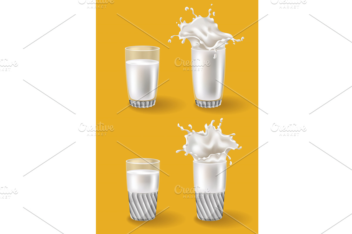 Realistic milk splash in a glass, a Food Illustration by the8monkey