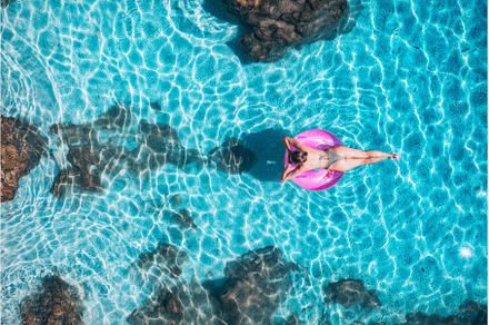 Aerial view of a young woman, a Person Photo by den-belitsky
