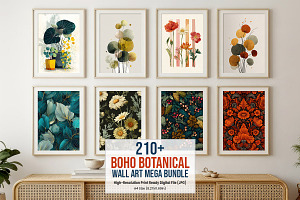 Boho Botanical Wall Art Mega Bundle, a Poster Template by Pixeness Studio