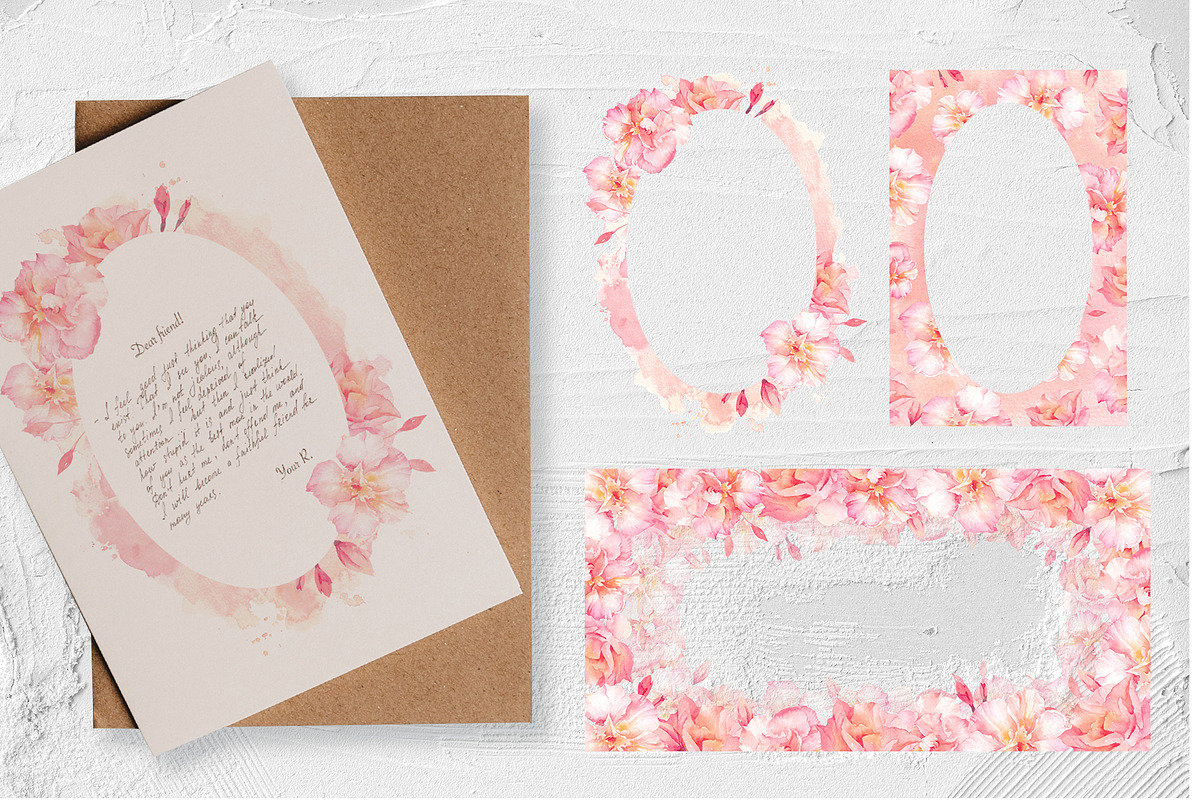 Oleander flower watercolor clipart, a Decorative Illustration by Eva Kleinman (Photo 4 of 8)