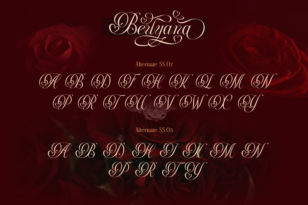Berlyana Sensual, a Script Font by Burntilldead (Photo 5 of 14)