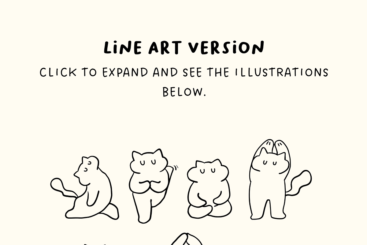 41 Yoga Cat Illustrations Bundle, an Animal Illustration by The Journey Atelier (Photo 4 of 5)