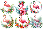 Watercolor Flamingo Clipart Tropical, an Illustration by Designworld (Thumbnail 3 of 6)