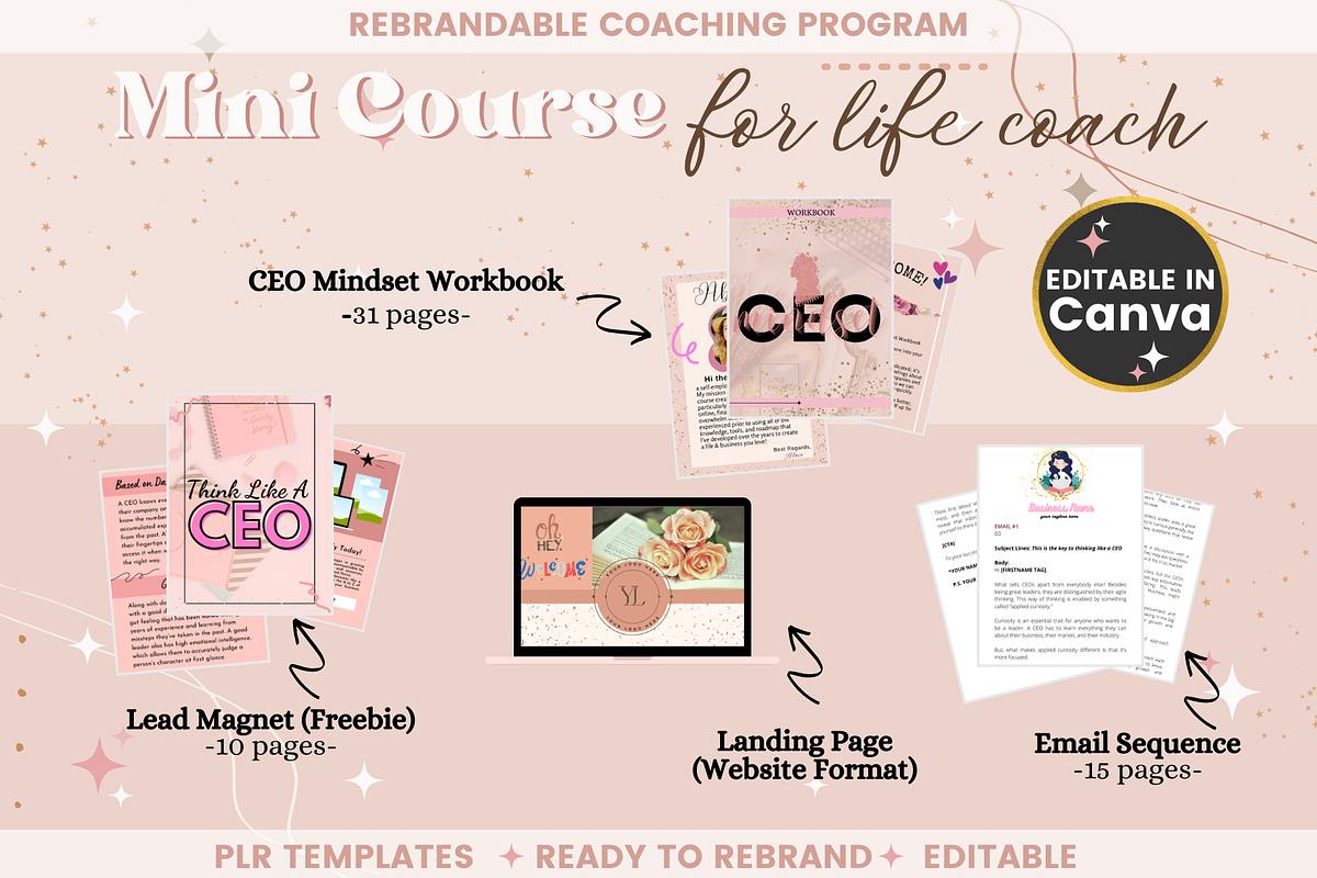 Mini Course Package for Female Coach, a Templates & Theme by bellaROSEworkshop (Photo 2 of 10)