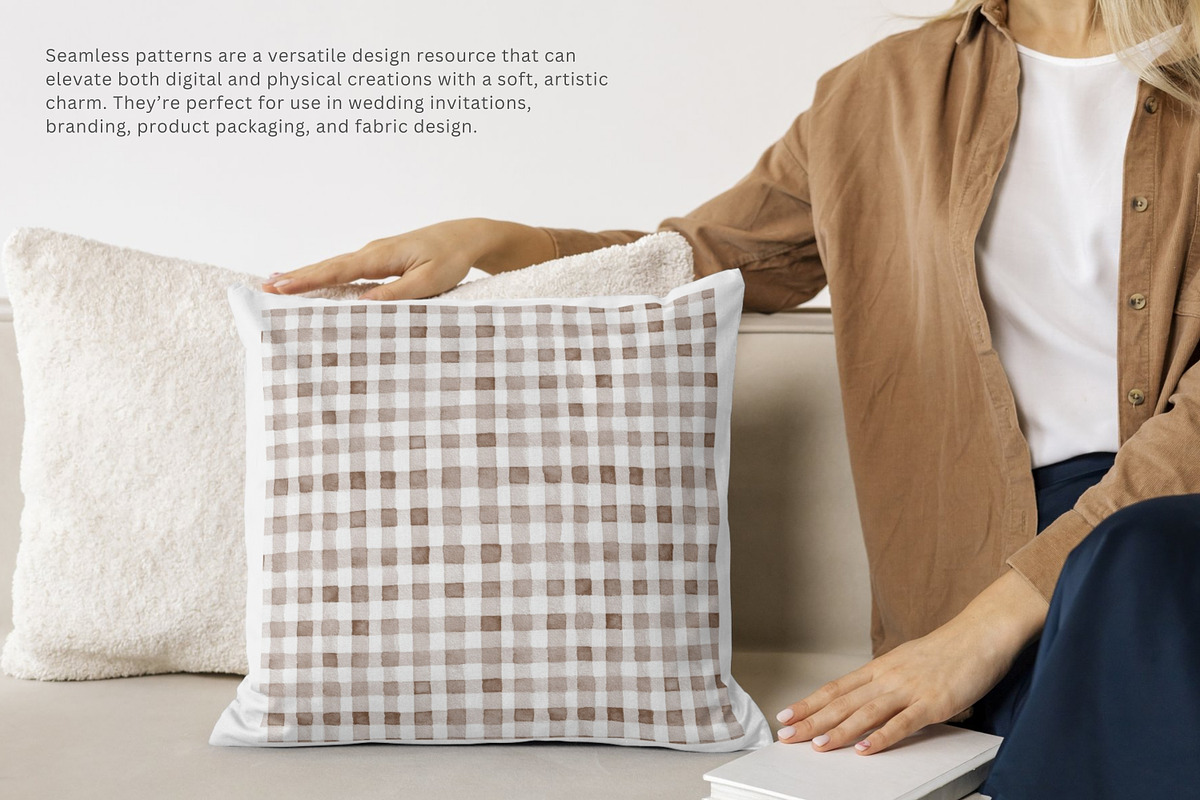 brown gingham seamless pattern, a Pattern Graphic by Pink Studio Art (Photo 4 of 5)