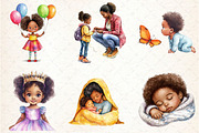 Afro Black Woman Kid Clipart, an Illustration by Rose Art (Thumbnail 2 of 4)