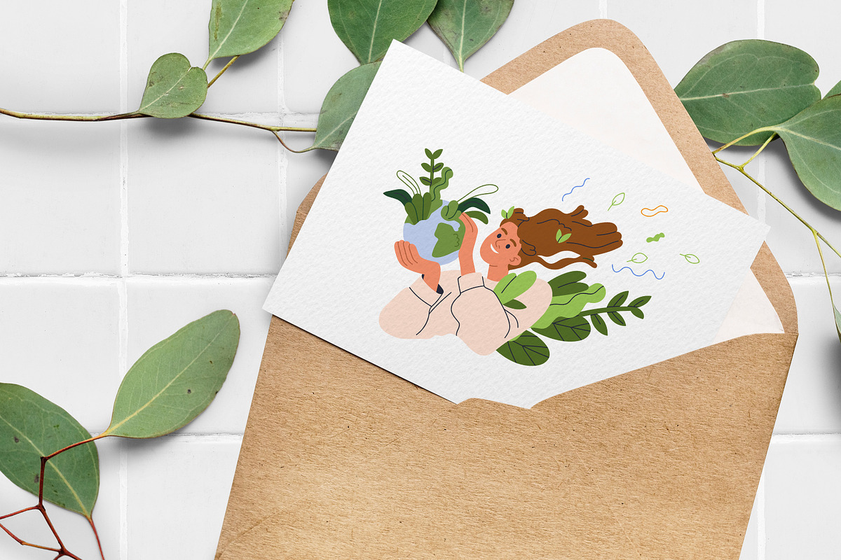Eco-friendly concept. Ecology set, a Person Illustration by Good Studio (Photo 9 of 10)