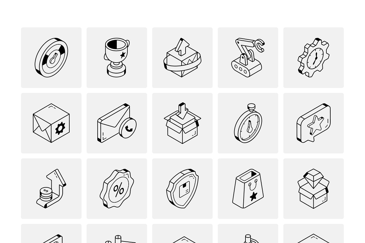 Isometric Product Management Icons