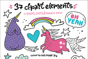 Unicorn Magic: Clipart & Lettering