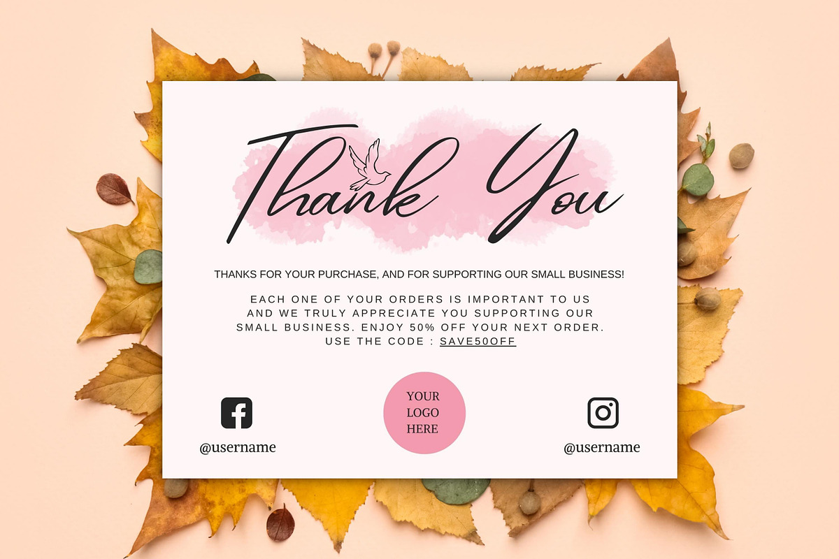 Thank You Card For Small Business #1, a Flyer Template by Oskar Wantopi (Photo 3 of 12)