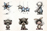 Whimsical Icy Blue Christmas Bundle, an Illustration by DreamCafeArt (Thumbnail 4 of 6)