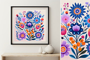 11 purple folk flower wall art print, a Decorative Illustration by ARTOZEN DIGITAL (Thumbnail 6 of 11)