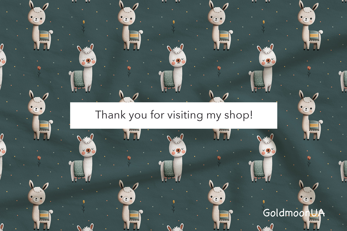Little llama Patterns & Clipart, an Animal Illustration by GoldmoonUA (Photo 5 of 5)