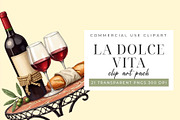 La Dolce Vita Italian Clipart PNG, an Object Graphic by Printable Pretty Studio (Thumbnail 4 of 6)