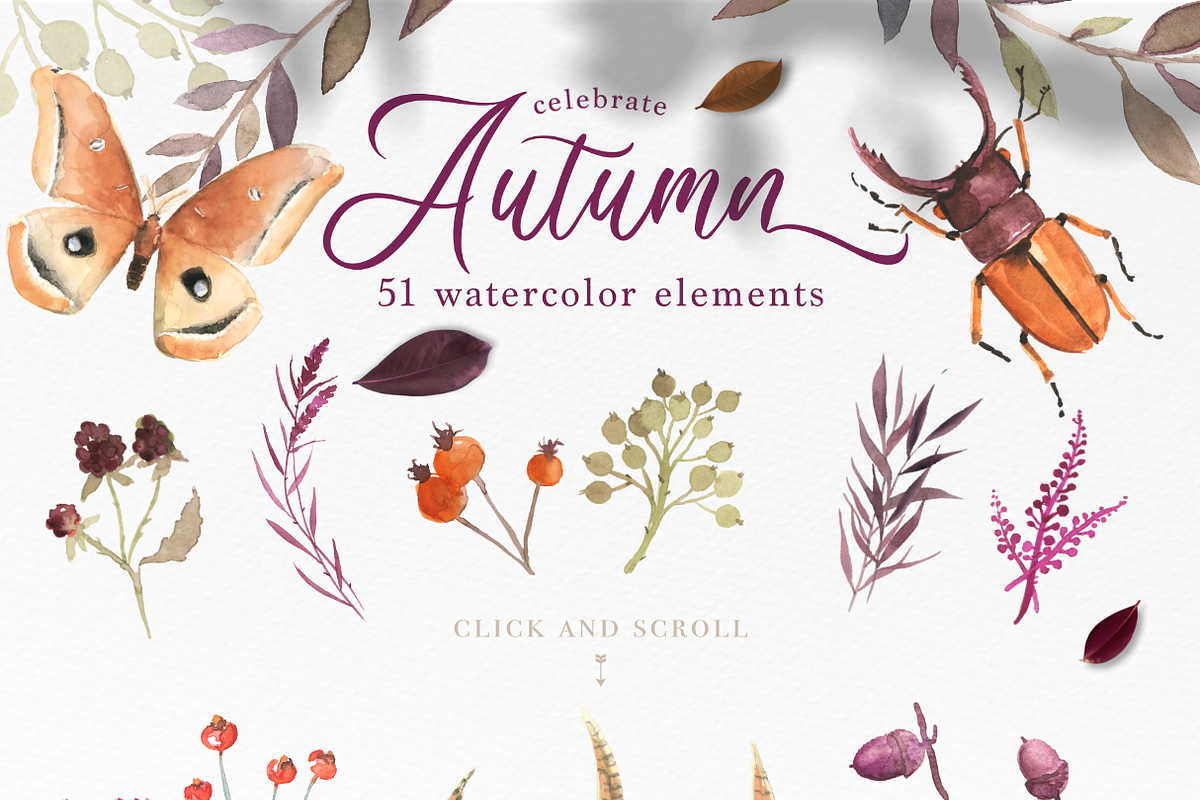 Autumn Watercolor Illustration, a Decorative Illustration by beehouse studio (Photo 2 of 10)