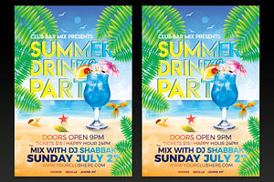 Summer Drinks Party Flyer Template
