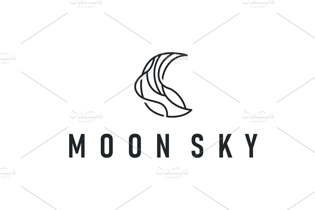 simple minimalist moon logo design, a Branding & Logo Template by Maylianaw28