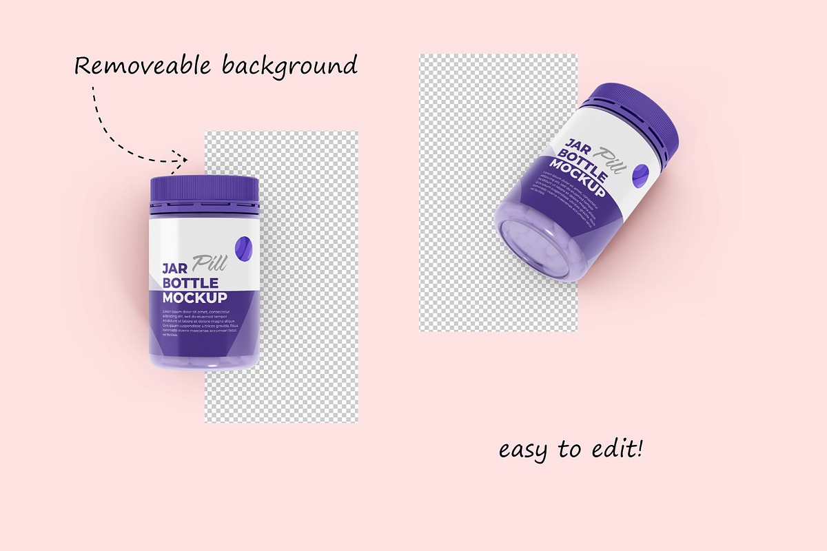Pill Jar Bottle Mockup (08 PSD), a Packaging Mockup by Adstart (Photo 3 of 3)