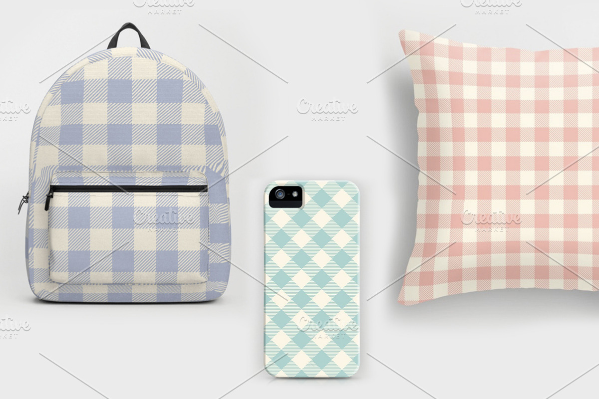 PASTEL GINGHAM digital paper pack, a Pattern Graphic by Slanapotam (Photo 2 of 2)