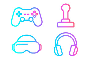 Colorful gaming icons showcasing a, a Technology Photo by ZinetroN