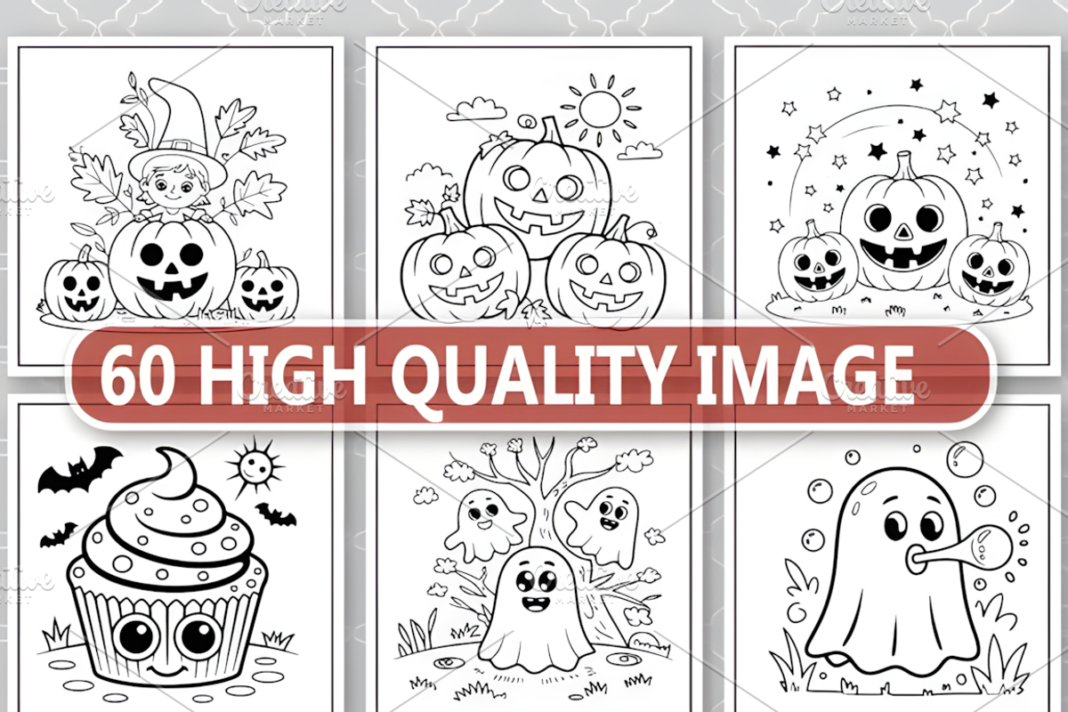 Halloween Bold and Easy Coloring, a Seasonal Illustration by Coco Bloom (Photo 2 of 5)
