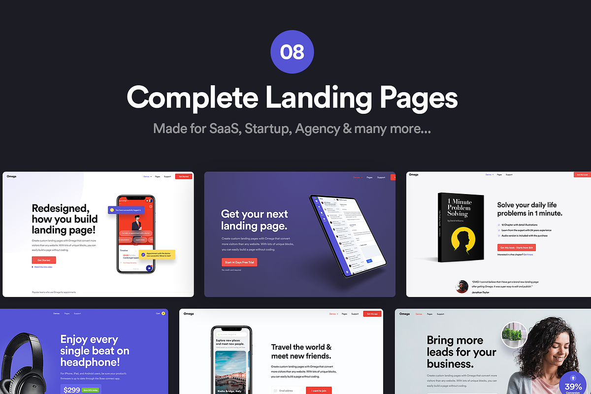 Omega - HTML5 Landing Templates, a HTML Template by FinestDevs (Photo 2 of 6)