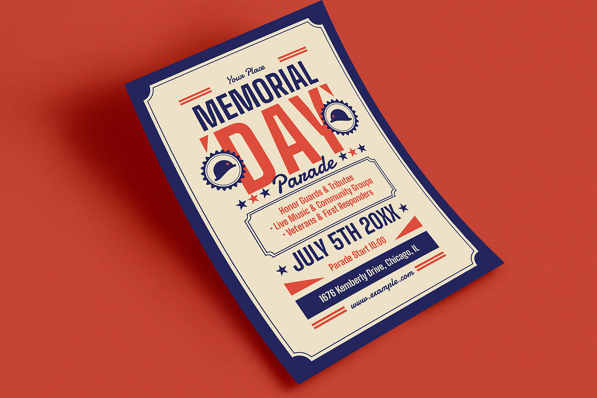 Retro Memorial Day Event Flyer, a Flyer Template by Guuver (Photo 2 of 3)