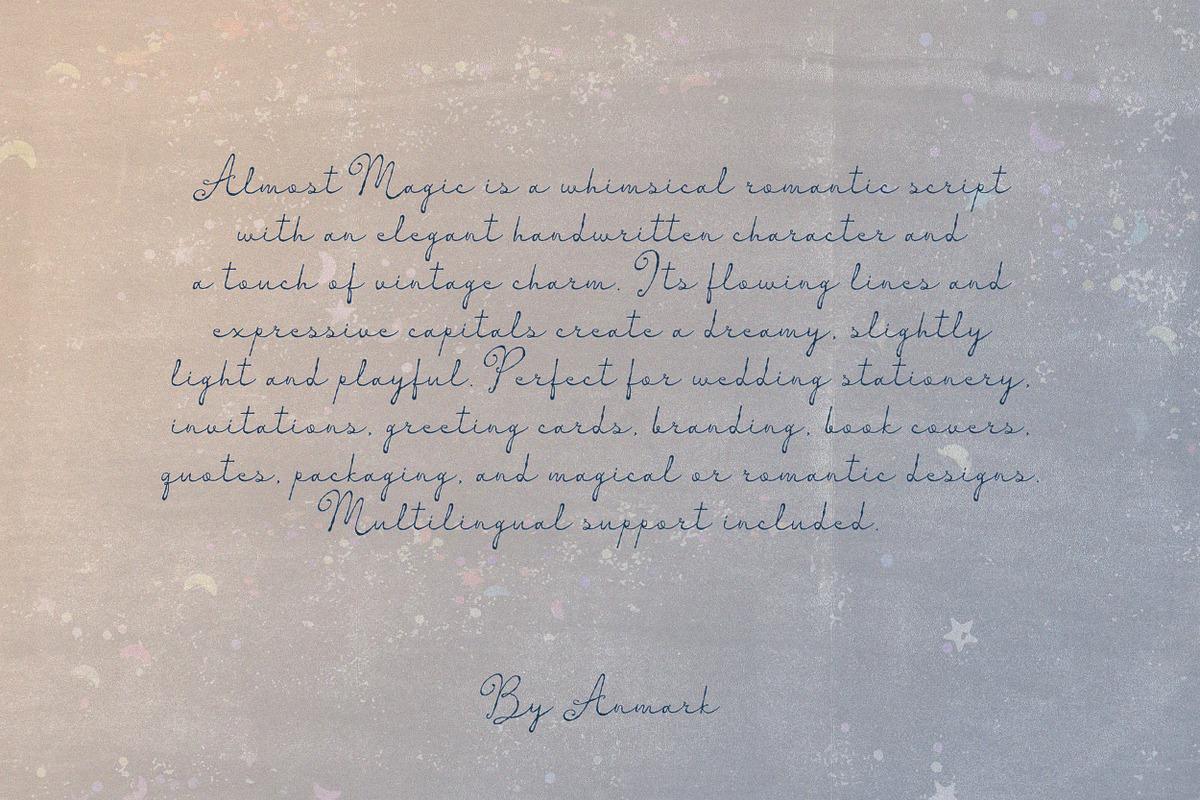 Almost Magic Whimsical Script Font, a Script Font by AnMark (Photo 4 of 11)