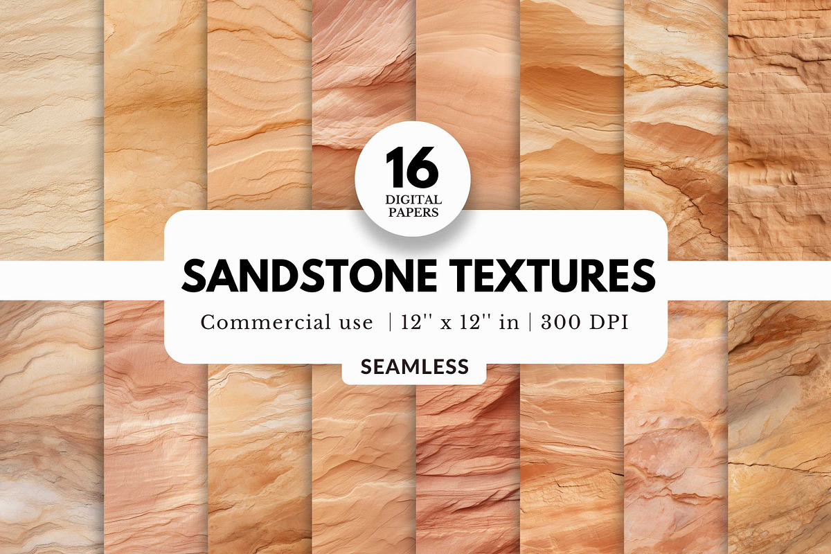 16 Sandstone Texture Digital Papers, a Texture Graphic by NorthWindPixels (Photo 1 of 4)