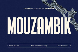 Mouzambik - Condensed Font, a Sans Serif Font by Kereatype