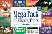 Mega Pack 50 Modern Display Fonts, a Font by timelesstype.co (Thumbnail 1 of 14)