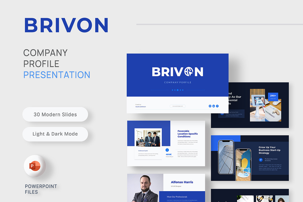 Company Profile PowerPoint Template, a Presentation Template by New Coral Design (Photo 1 of 6)