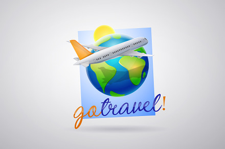 Travel agency logo. Air travel