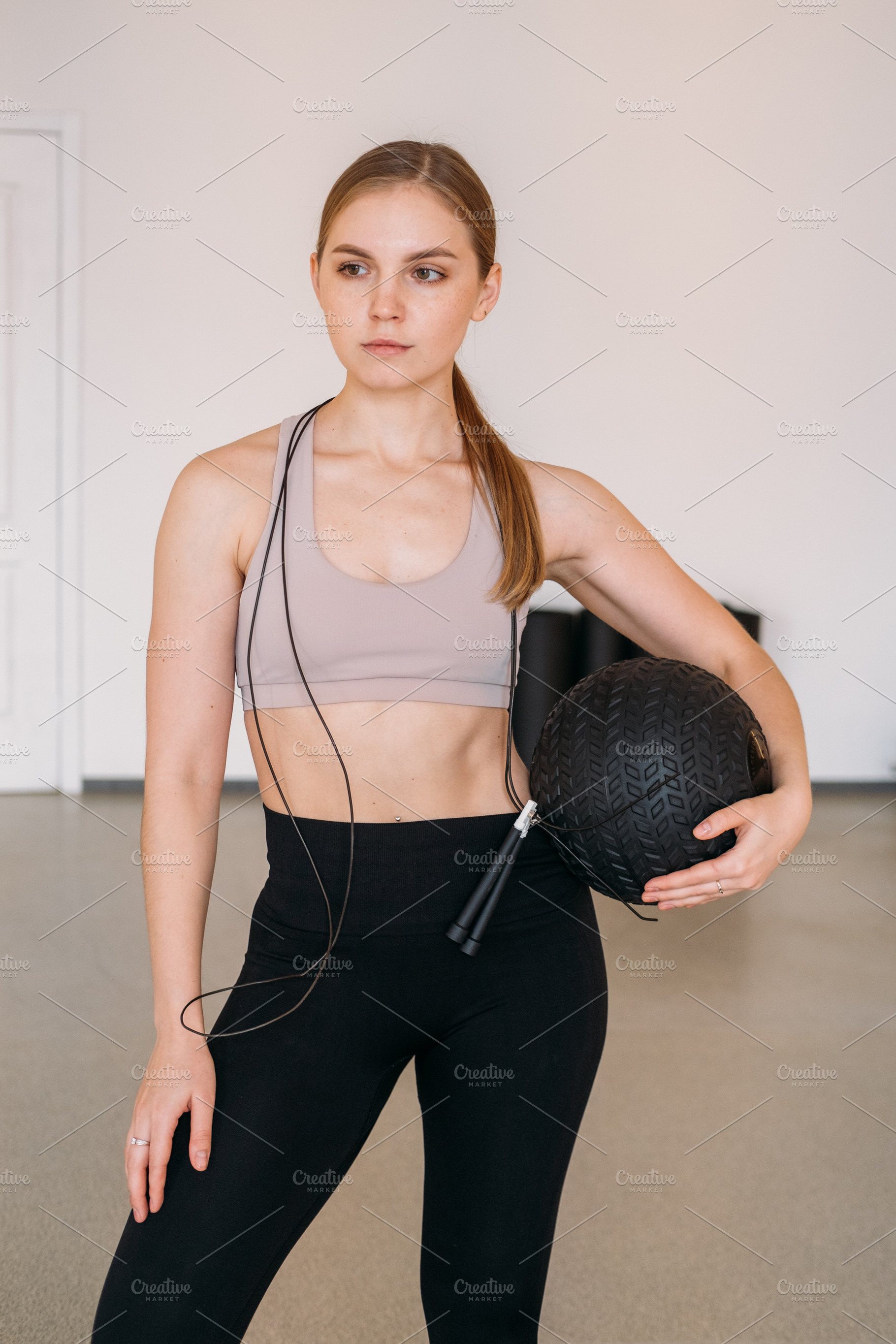 Healthy training fitness instructor woman young, a Person Photo by Photo Drive Studio