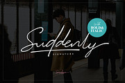 Suddenly - Signature Script, a Script Font by Sarid Ezra (Thumbnail 1 of 10)