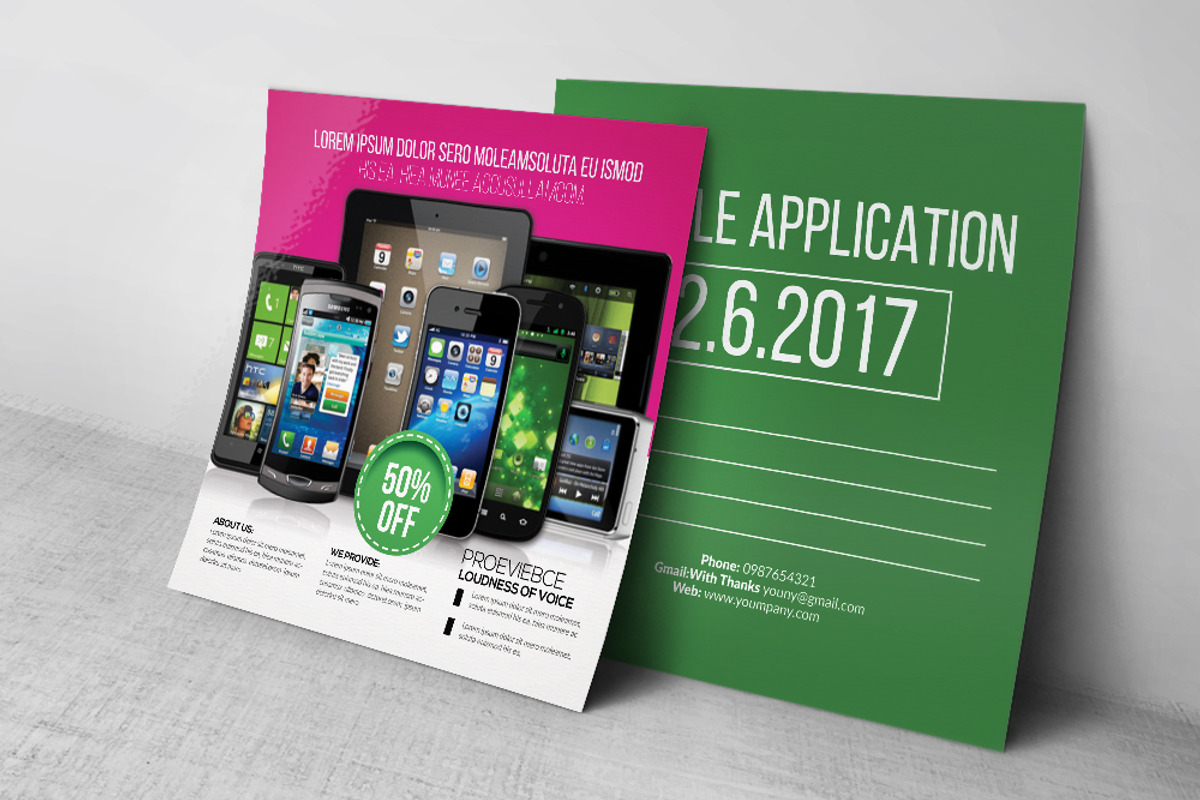 Mobile App Post Card, a Card Template by Business Flyers