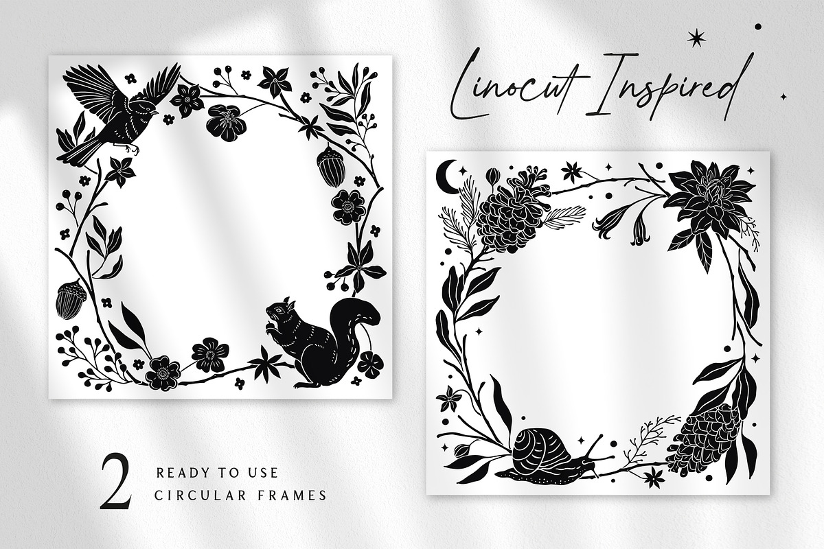 Woodland Shadows Vector Collection, a Decorative Illustration by rouxsupplyco (Photo 4 of 15)
